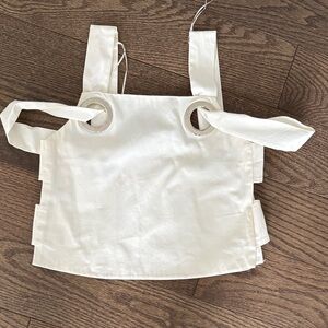 White Sleeveless Top with Tie Straps